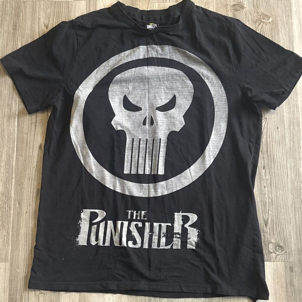 The Punisher Comic T Shirt Smiley World Size Large